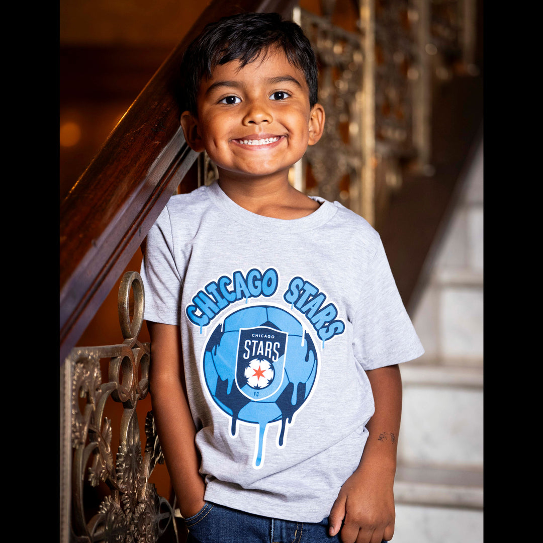 Chicago Stars FC Drip Logo Kids Tee Shirts & Tops OUTERSTUFF