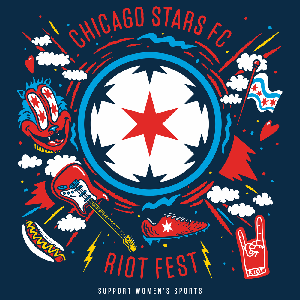 Chicago Stars FC x Riot Fest Long Sleeve T-Shirt T-SHIRT Chicago Red Stars Official Shop