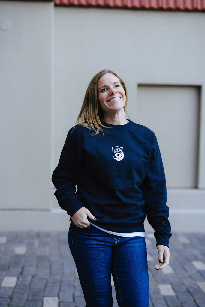 トップス FCRB ALL OVER STAR CREWNECK SWEAT NAVY X