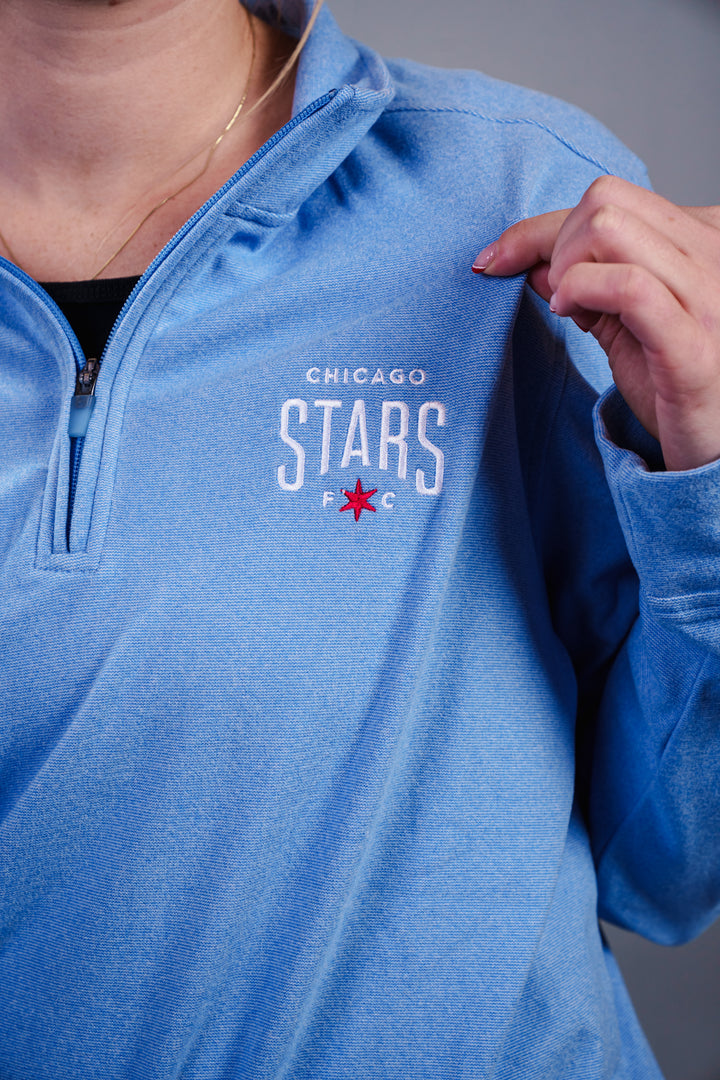 Chicago Stars FC Fleece Quarter Zip in Light Blue Coats & Jackets THE ANTIGUA GROUP